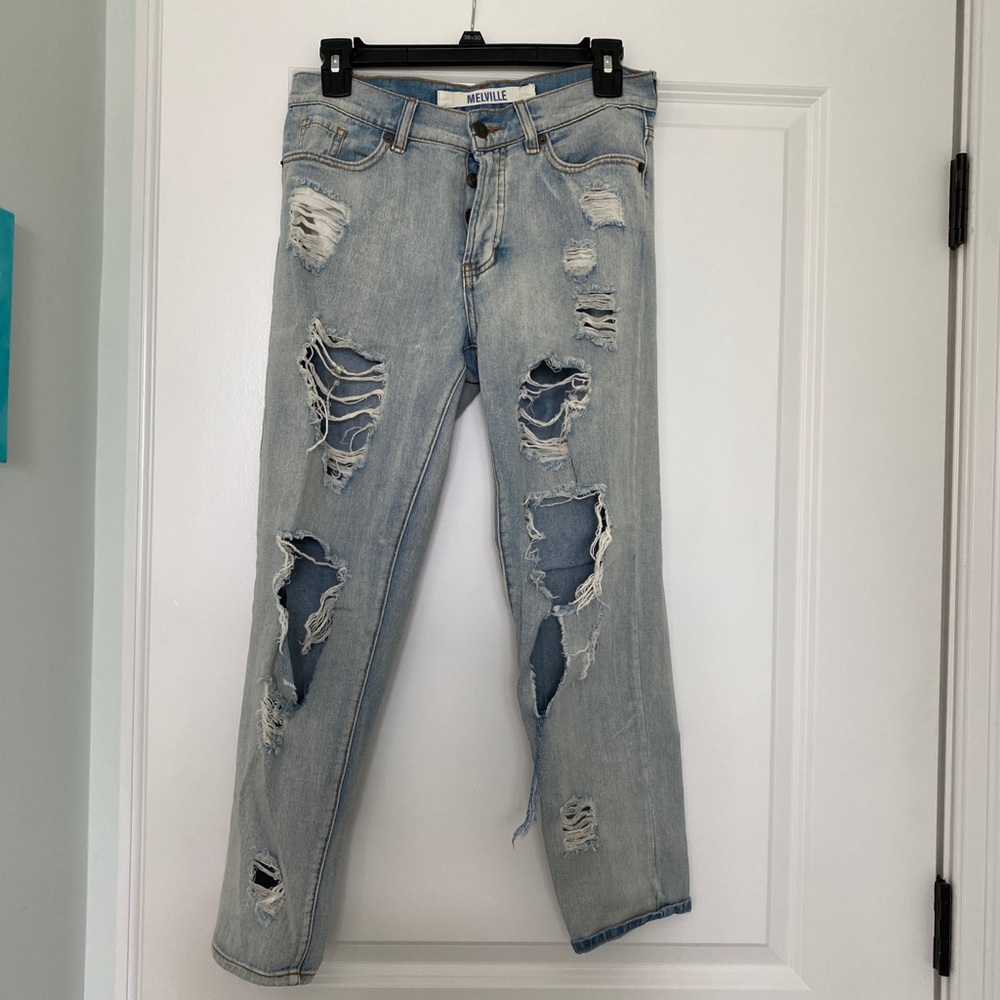 Brandy Melville mid rise ripped mom jeans